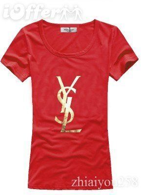 YSL short round collar T woman S-XL-003